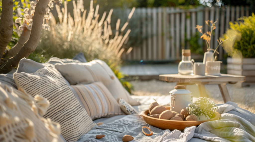 beach style garden picnic