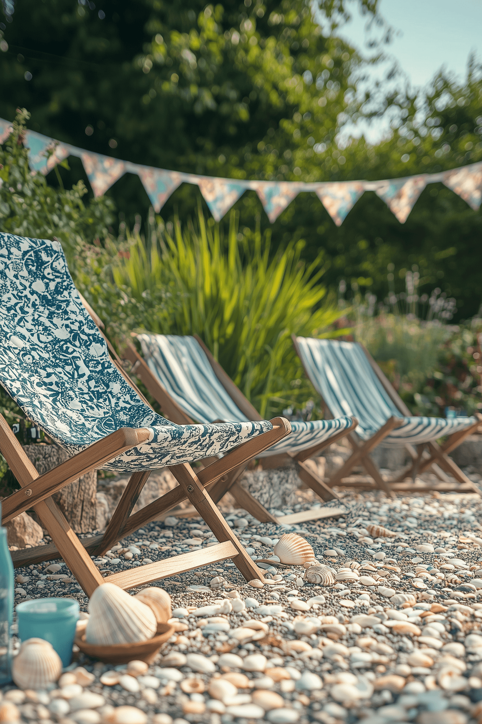 coastal garden ideas deck chairs