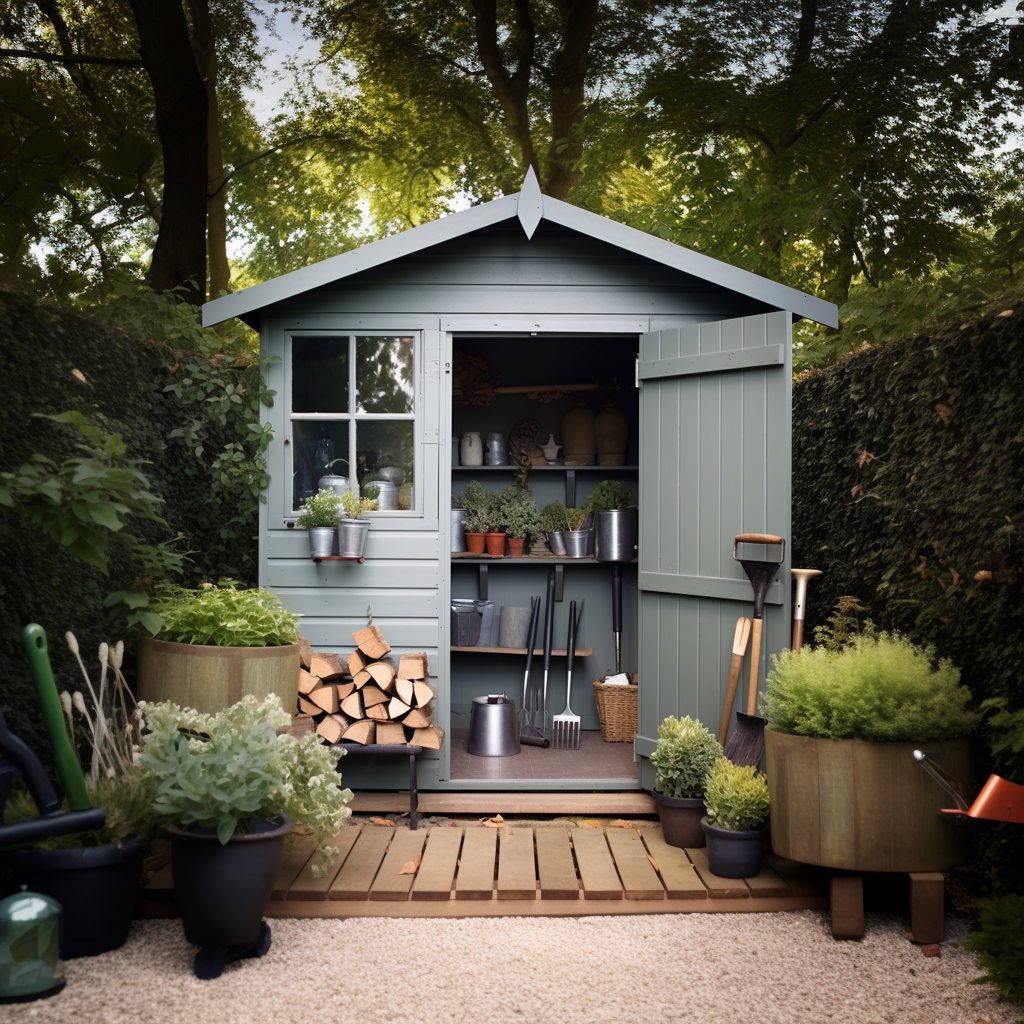 grey shed paint colour open