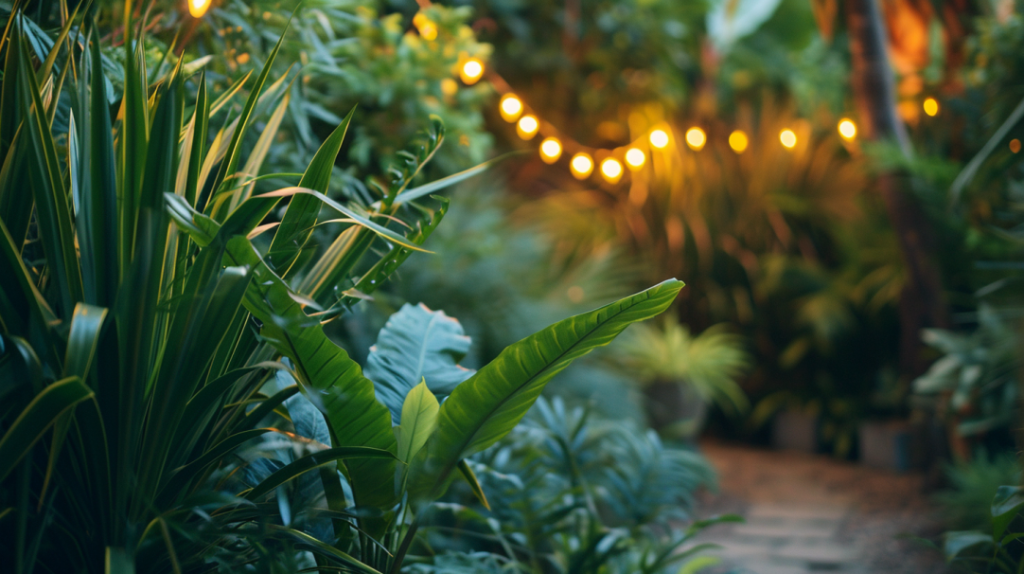 tropical style garden - plants