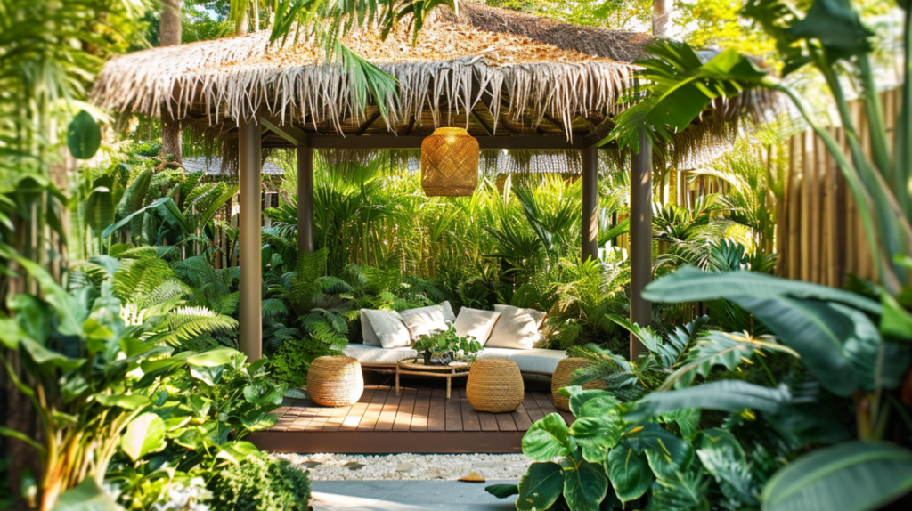 bali style garden - pergola