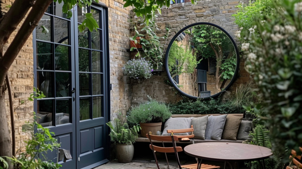 courtyard garden ideas - mirrors