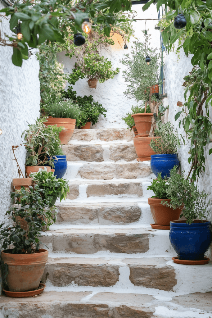 greek garden ideas steps