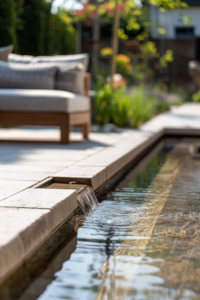 modern garden design water feature