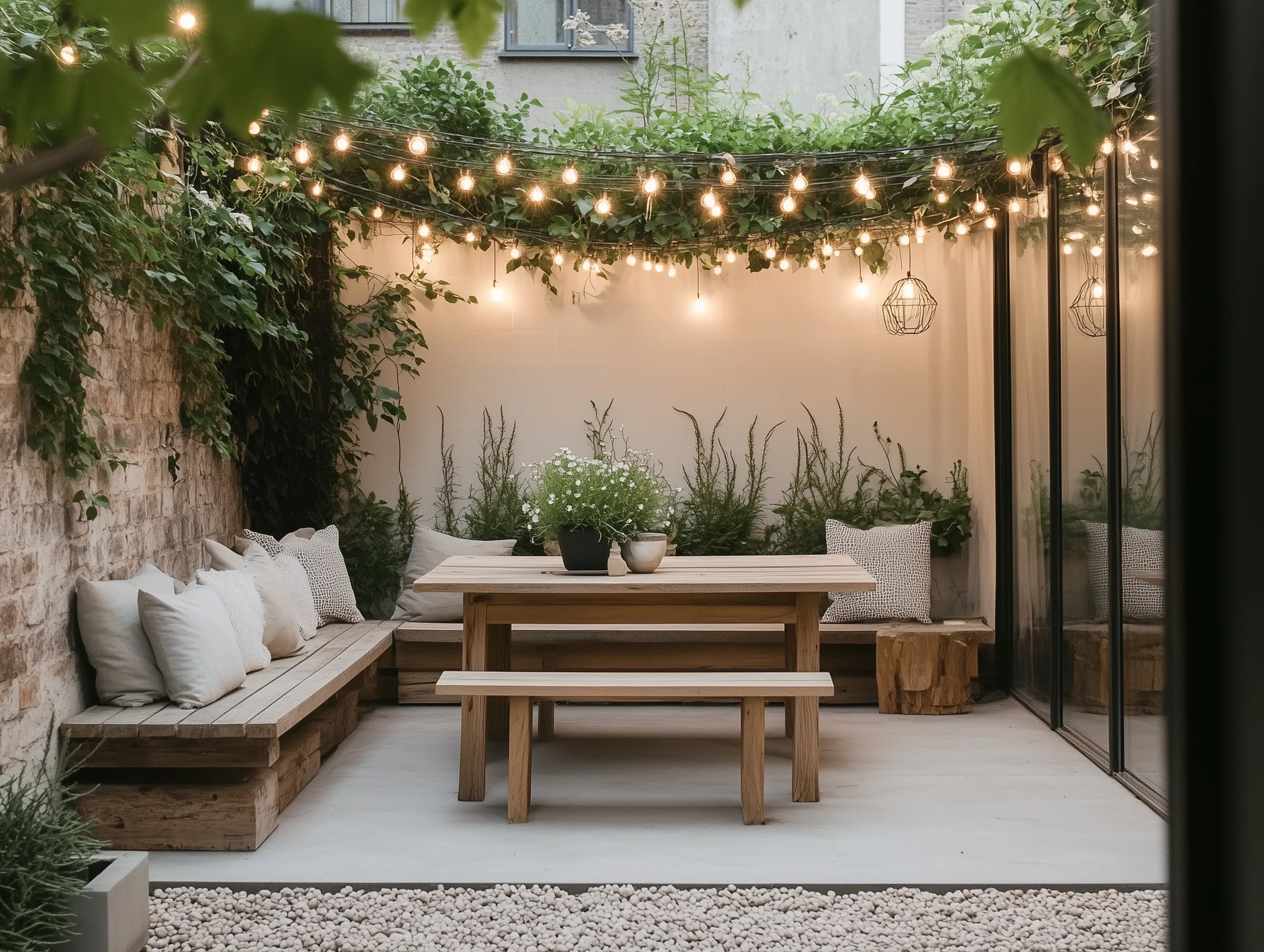 Rustic seating area