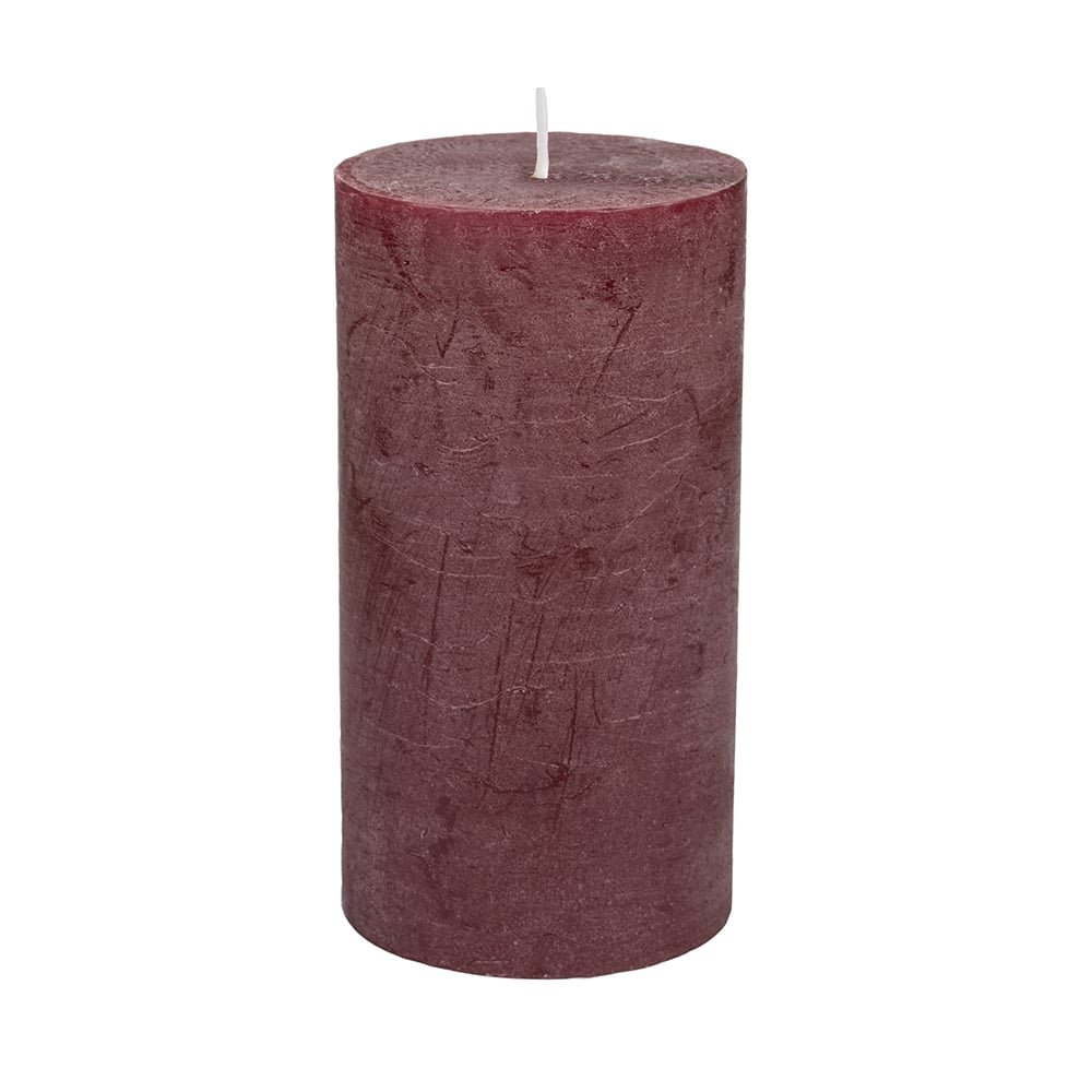 Plum Rustic Pillar Candle